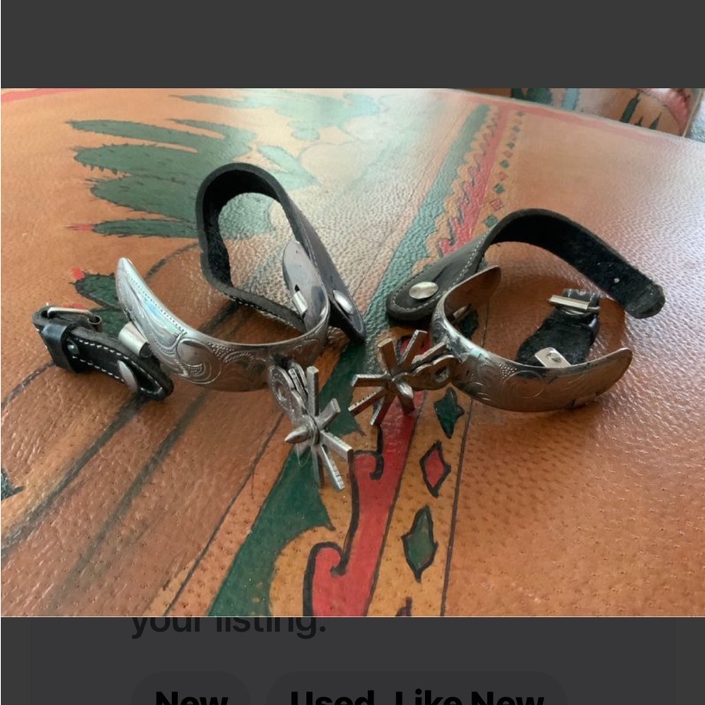 These are authentic spurs bought in Mexico for ladies boots.
